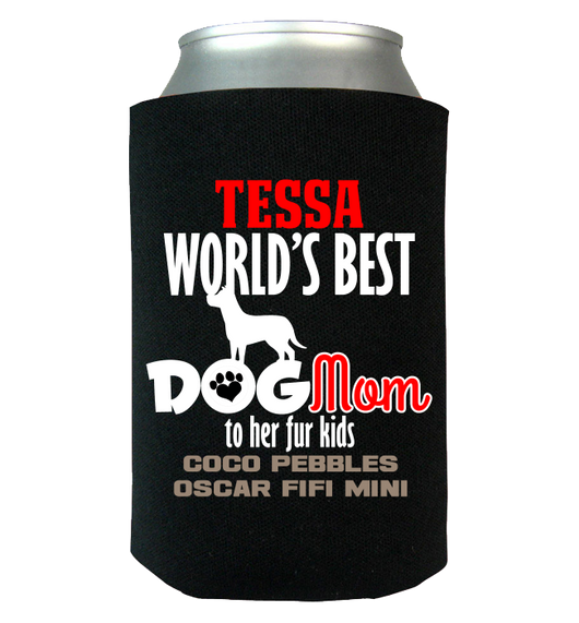 World's Best Dog Mom - Koozies Personalized