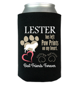 Paw Prints On Heart - Koozie Personalized