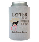 Paw Prints On Heart - Koozie Personalized