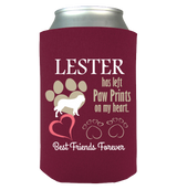 Paw Prints On Heart - Koozie Personalized