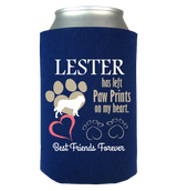 Paw Prints On Heart - Koozie Personalized