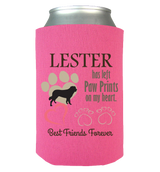Paw Prints On Heart - Koozie Personalized