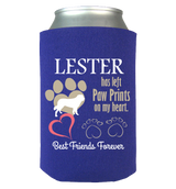 Paw Prints On Heart - Koozie Personalized