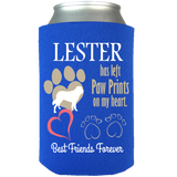 Paw Prints On Heart - Koozie Personalized