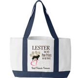 Paw Prints On Heart  - Tote Bag Personalized