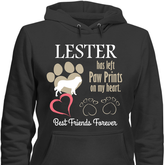 Paw Prints On Heart - T-shirt Personalized