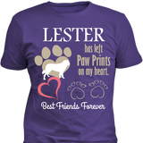 Paw Prints On Heart - T-shirt Personalized