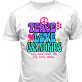 Peace Love & Grandkids - T-shirt Personalized