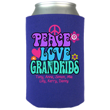 Peace Love & Grandkids - Koozie Personalized