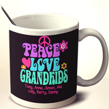 Peace Love & Grandkids - Mug - Personalized
