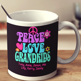 Peace Love & Grandkids - Mug - Personalized