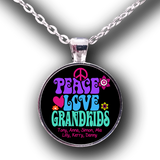 Peace, Love & Grandkids - Necklace Personalized