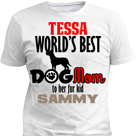 Worlds Best Dog Mom - T-shirt Personalized