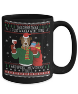 Pitbull Wine Lovers Ugly  Christmas Style Mug