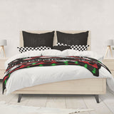 Ugly Christmas Wine Fleece Blanket