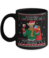 Chihuahua Wine Lovers Ugly Christmas Mug