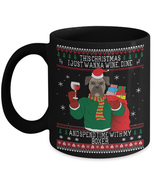Boxers  Wine Lovers Ugly Christmas Style Mug