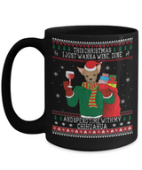 Chihuahua Wine Lovers Ugly Christmas Mug