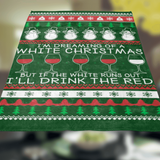 Ugly Christmas Wine Fleece Blanket