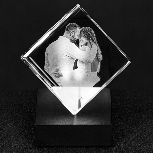 Personalized Crystal - Cut-Corner Cube