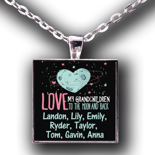 Moon and Back Grandkids - Necklace