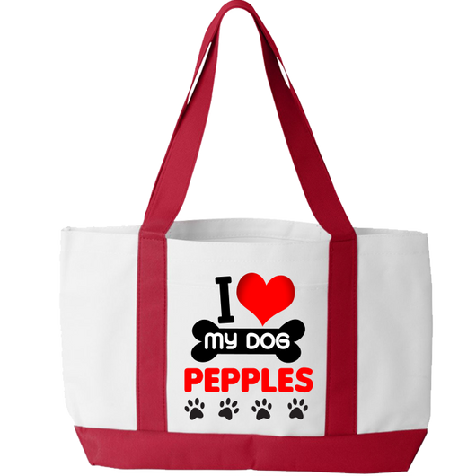 I Love My Dog - Tote Bags Personalized