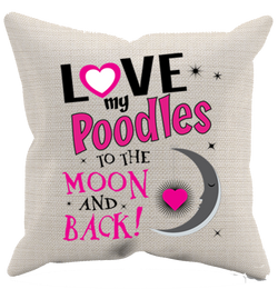 Poodles - Moon & Back - Pillow Case
