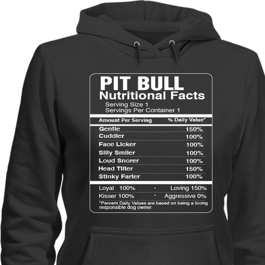 Pitbull Nutritional Facts Tshirt
