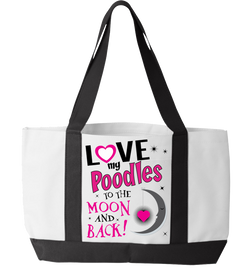 Poodles - Moon and Back - Tote bag