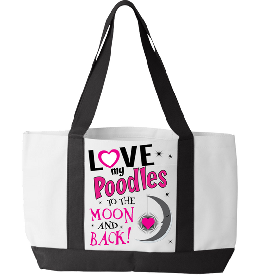 Poodles - Moon and Back - Tote bag