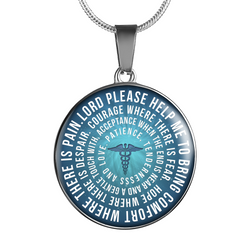 Nurse's Prayer Stainless Steel Necklace - Colbalt