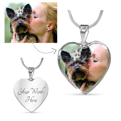 Dog Personalized Photo Heart Necklace