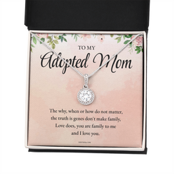 Adoptive Mom Presents from Daughter, Foster Mom, Stepmom, Unbiological Mother, Bonus Mom Necklace, Adoption Presents, Mother's Day, Birthday Present PEACH - AM001 - DPN002