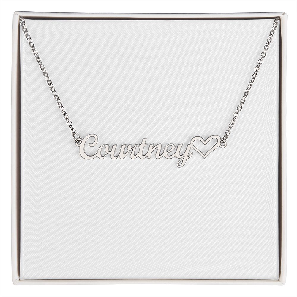 Heart name necklace