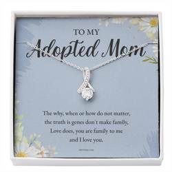 Adoptive Mom Presents from Daughter, Foster Mom, Stepmom, Unbiological Mother, Bonus Mom Necklace, Adoption Presents, Mother's Day, Birthday Present PURPLE - AM001 - DPN004