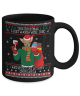 Chihuahua Wine Lovers Ugly Christmas Mug