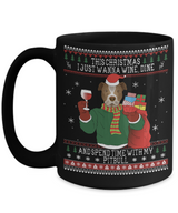 Pitbull Wine Lovers Ugly  Christmas Style Mug