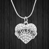 SALE - White/Pink Heart Nurse Necklace